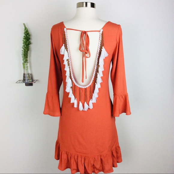 Hot & Delicious Dresses & Skirts - Hot & Delicious Boho White Tassel Tunic Dress Sz S